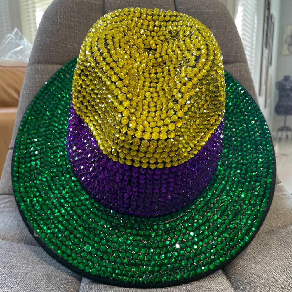 Bling Mardi Gras Fedora